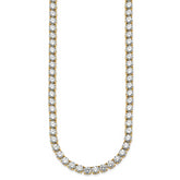 14k 56 1/4 carat Lab Grown Diamond VS+ F+ Complete Round 18 inch Straight Tennis Necklace